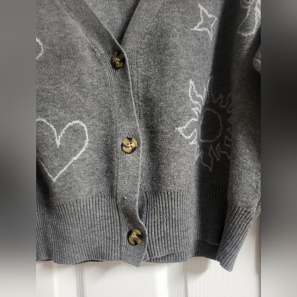 No Boundries Womens Soft Gray Patterned Cropped Sweater Size S - Picture 3 of 4